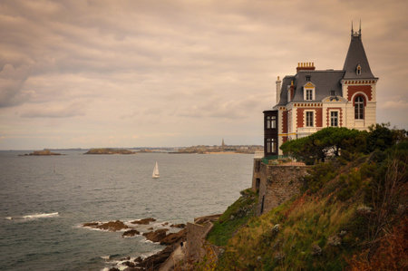 Bourgeois Mansion Facing the Sea in Dinardのeditorial素材