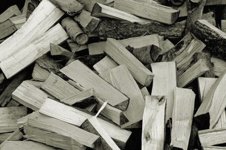 A pile of cut firewood