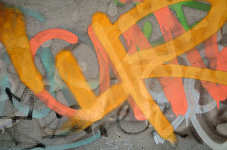 Graffiti wall - Concrete wall with graffiti in different coloursの写真素材