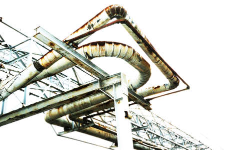 Industry pipes Aged and damaged industry pipesの写真素材