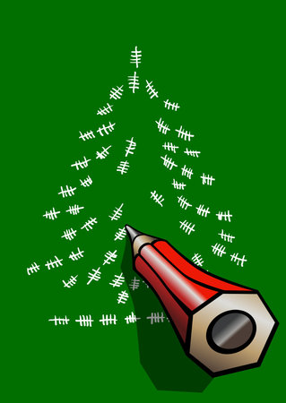Waiting for Christmas designのイラスト素材