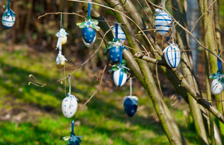 Easter eggs tree colorfull holiday