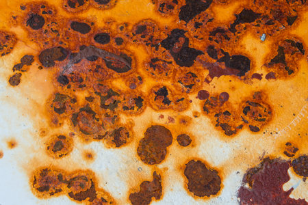 Rust on white painted metal