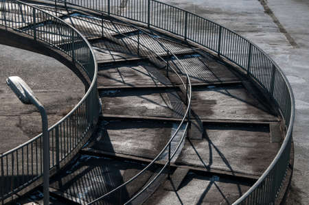 Big old stairway on a cold dayの写真素材