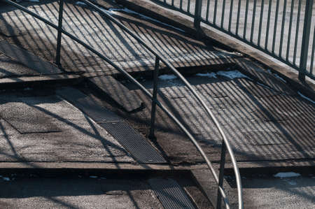 Big old stairway on a cold dayの写真素材
