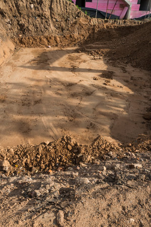 Construction site foundationの写真素材