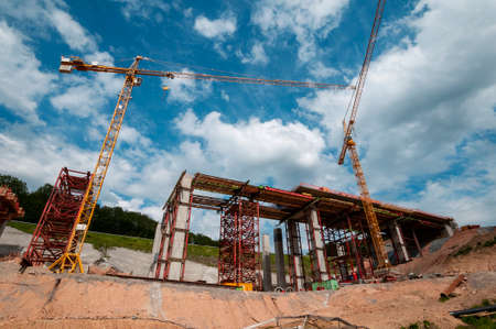 Construction site of a motorway bridgeの写真素材
