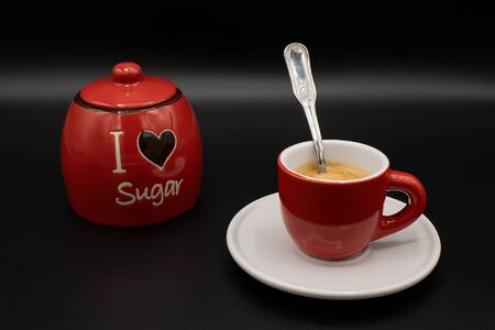 Red coffee setの写真素材