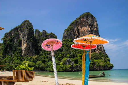 Railay beach in Krabi Thailandの写真素材