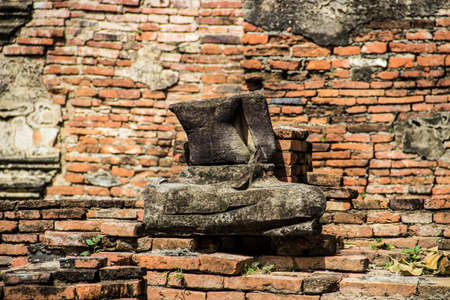Damaged of Buddha imageの写真素材