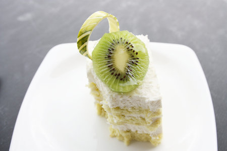 coconut cake and Kiwifruit の写真素材