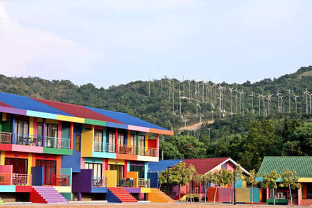 colorful resort on the hill in koh larn pattaya thailandのeditorial素材