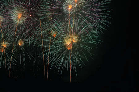 colorful firework with the night skyの写真素材