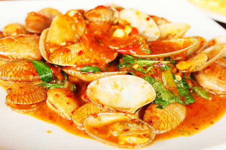 Clams with Chili Pasteの写真素材