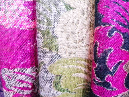 colorful Thai silk samples の写真素材