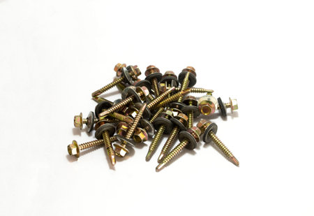 Screw nut isolated on a white backgroundの写真素材