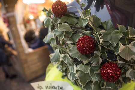 TURIN,ITALY-DECEMBER 8, 2016: Christmas Atmosphere on Christmas Market in Turin,Italyのeditorial素材
