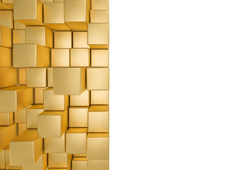 Golden cubes backgroundの写真素材