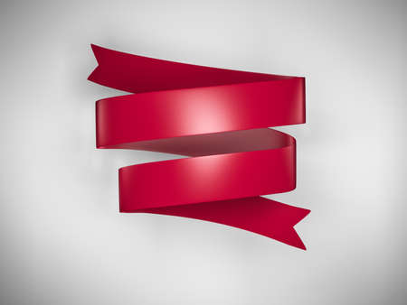 Red banner  3d renderの写真素材