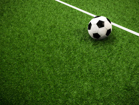 Soccer ball on grassの写真素材