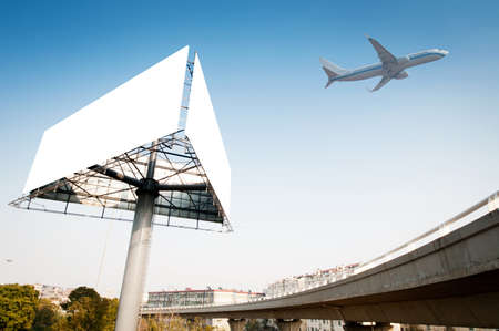 Highways and billboards in shanghaiの写真素材