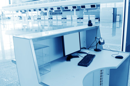 Shanghai pudong airport terminal, the inside of the service area  The hallのeditorial素材