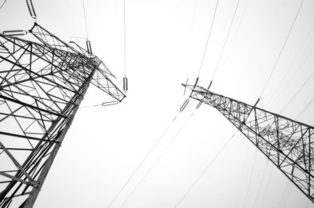 Electricity pylon isolated on white