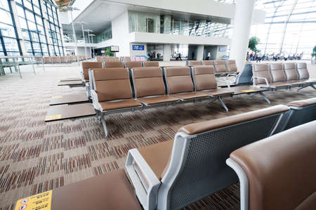 Interior of the airport in pudong shanghai chinaのeditorial素材