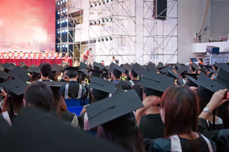 Shot of graduation caps during commencementの写真素材
