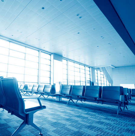 Bench in the shanghai pudong airport interior of the airportのeditorial素材