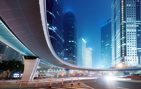 the night view of the lujiazui financial centre in shanghai china. 