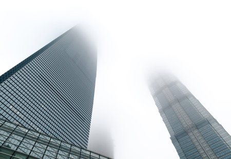 Shanghai Pudong in fog