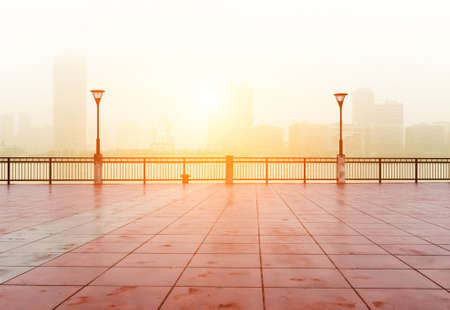 China Shanghai Bund, Lujiazui financial district panorama の写真素材