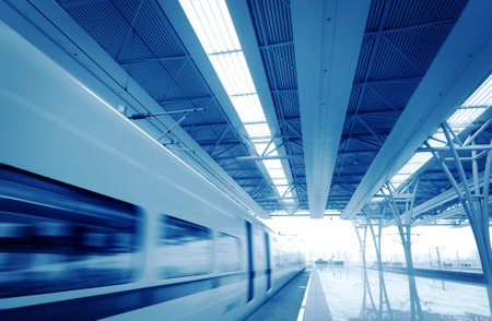 train stop at railway station 