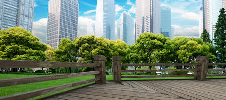 modern building with cloudの写真素材