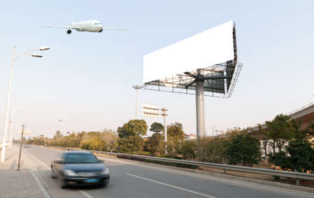 Highway, next to the countless billboards erected.の写真素材