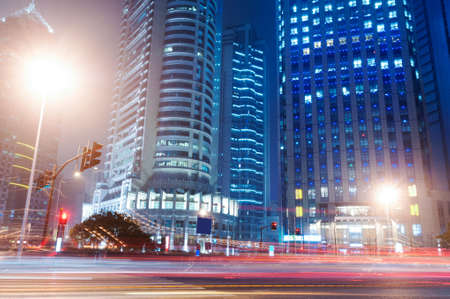 Shanghai Lujiazui Finance   Trade Zone modern city night background の写真素材