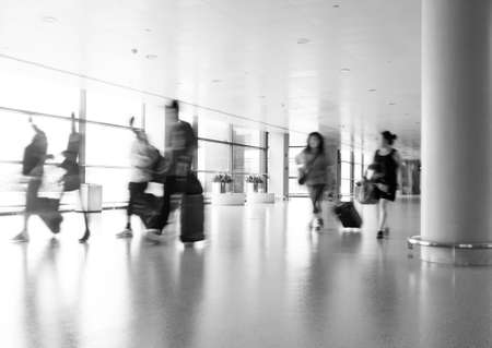 people silhouette in hall of office building のeditorial素材