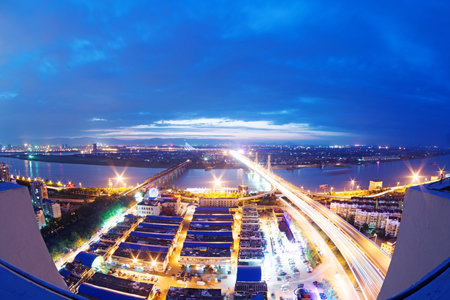 Aerial view of city night