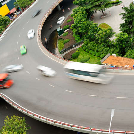 Aerial view of the Stack Interchange in Shanghaiの写真素材