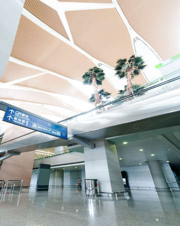 Interior of the airport in pudong shanghai chinaのeditorial素材