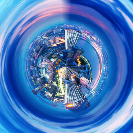 360-degree panorama of the round of the Shanghai skylineの写真素材