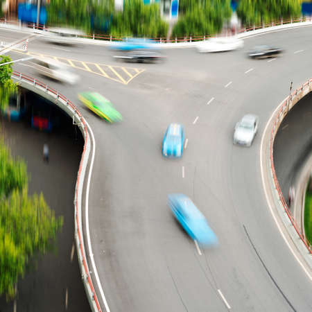 Aerial view of the Stack Interchange in Shanghaiの写真素材