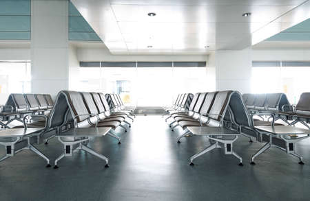 Bench in the shanghai pudong airport.interior of the airport.の写真素材