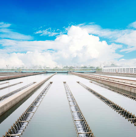 Modern urban wastewater treatment plantの写真素材