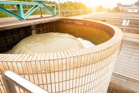 Modern urban wastewater treatment plantの写真素材