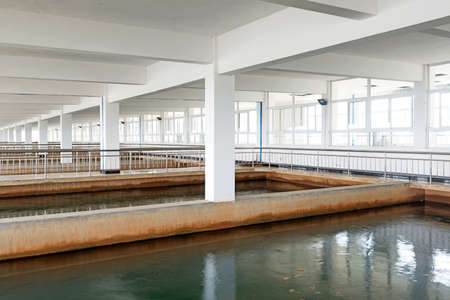 Modern urban wastewater treatment plantの写真素材