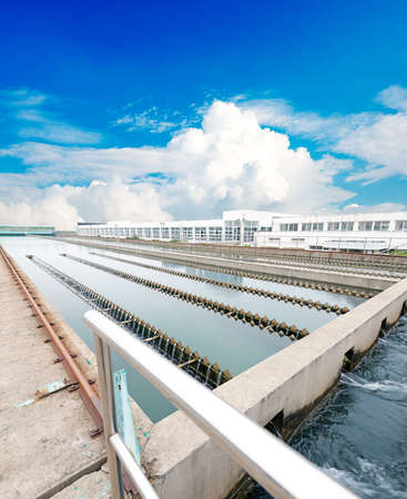 Modern urban wastewater treatment plantの写真素材