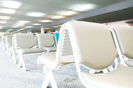 Bench in the shanghai pudong airport. interior of the airport.のeditorial素材
