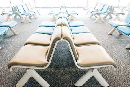 Bench in the shanghai pudong airport.interior of the airport.のeditorial素材